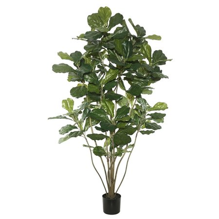 DARE2DECOR 5 in. Potted Fiddle Tree with 168 Leaves, Green DA2043194
